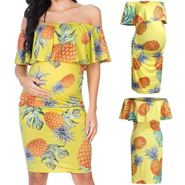 maternity dresses 2021 summer dress pregnant women plus size off-shoulder pineapple print ruffles pregnancy clothes, White
maternity dresses 2021 summer dress pregnant women plus size off-shoulder pineapple print ruffles pregnancy clothes, White
