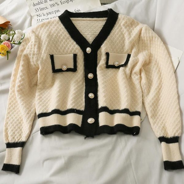 women's knits & tees winter 2021 women knittd jumpers ribbed v-neck button up pokect cardigans patchwork sweater for cloth, White
women's knits & tees winter 2021 women knittd jumpers ribbed v-neck button up pokect cardigans patchwork sweater for cloth, White