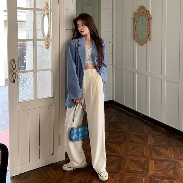 women's suits & blazers spring and autumn 2021 retro port style loose medium long aging fried street leisure professional suit coat, White;black
women's suits & blazers spring and autumn 2021 retro port style loose medium long aging fried street leisure professional suit coat, White;black