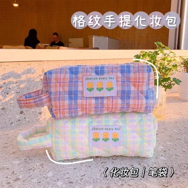 cosmetic bags & cases ins tulip korean cotton women plaid flower makeup toiletry bag pouch pencil make up storage organizer case
cosmetic bags & cases ins tulip korean cotton women plaid flower makeup toiletry bag pouch pencil make up storage organizer case