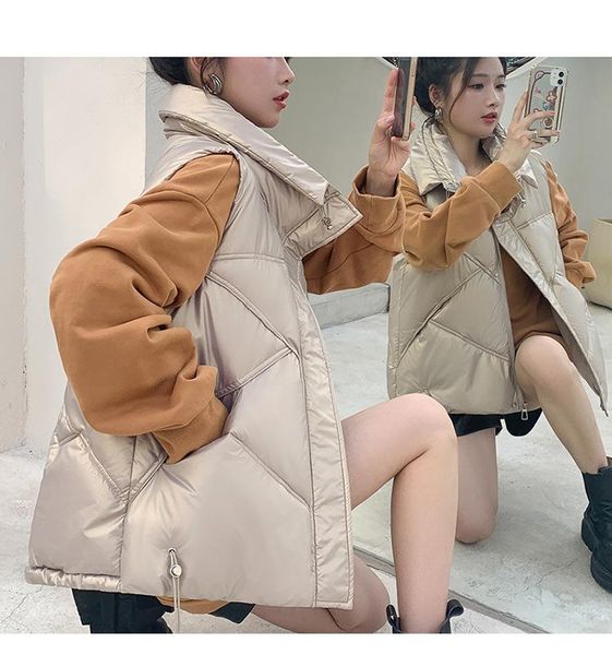 women's vests winter cotton vest women 2021 elegant korean style fashion clothing short warm pockets casual thick female h73, Black;white
women's vests winter cotton vest women 2021 elegant korean style fashion clothing short warm pockets casual thick female h73, Black;white