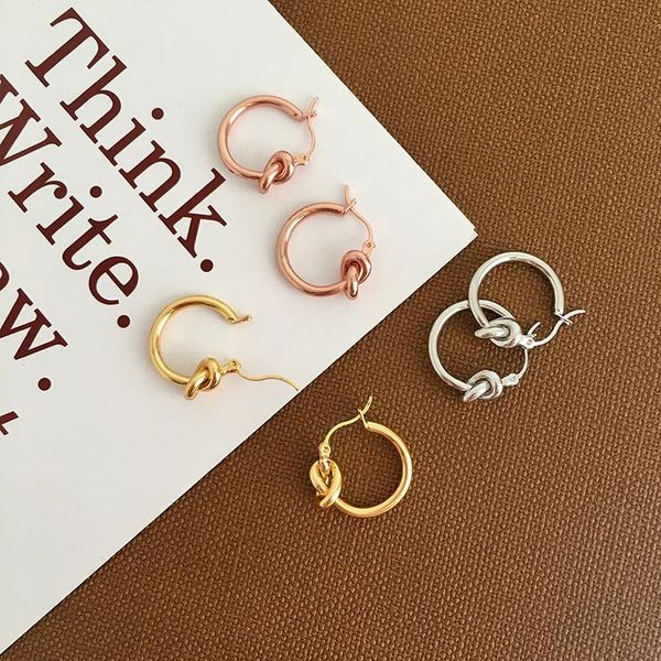 hoop & huggie diameter 2.3 cm knoted earrings for women street fashion metallic gold color office lady luxury gift jewelry, Golden;silver
hoop & huggie diameter 2.3 cm knoted earrings for women street fashion metallic gold color office lady luxury gift jewelry, Golden;silver