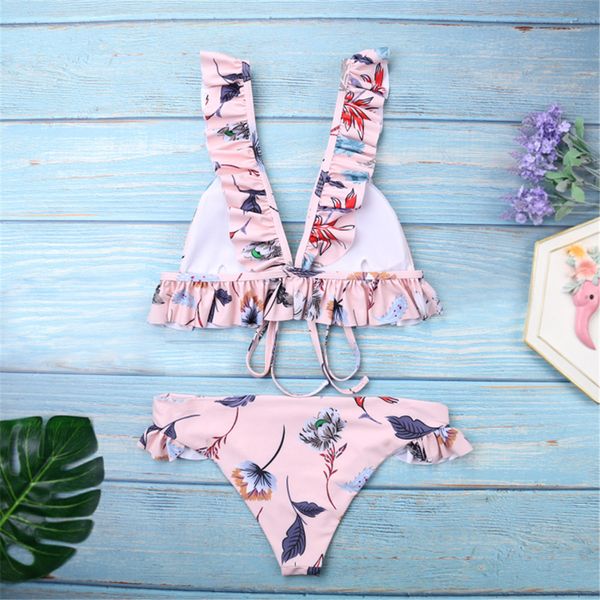 bikini 2019 printing camisole bandage adjustable lotus leaf edge breast pad bikinis swimwear women swimsuit biquini mayo, Black
bikini 2019 printing camisole bandage adjustable lotus leaf edge breast pad bikinis swimwear women swimsuit biquini mayo, Black