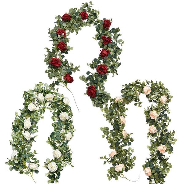 decorative flowers & wreaths wedding wall decor artificial rattan 7 heads rose silk eucalyptus leaves plant greenery flower garland
decorative flowers & wreaths wedding wall decor artificial rattan 7 heads rose silk eucalyptus leaves plant greenery flower garland