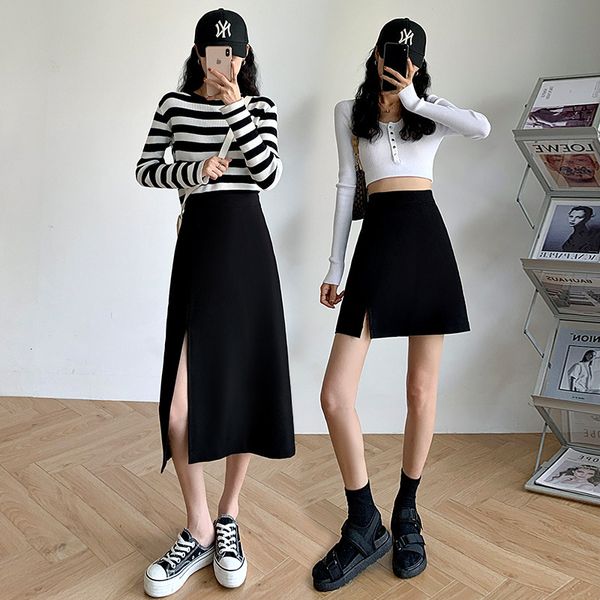 skirts black split women's autumn large size thin covering cross a-shaped short skirt high waist loose hanging feeling suit medium leng
skirts black split women's autumn large size thin covering cross a-shaped short skirt high waist loose hanging feeling suit medium leng