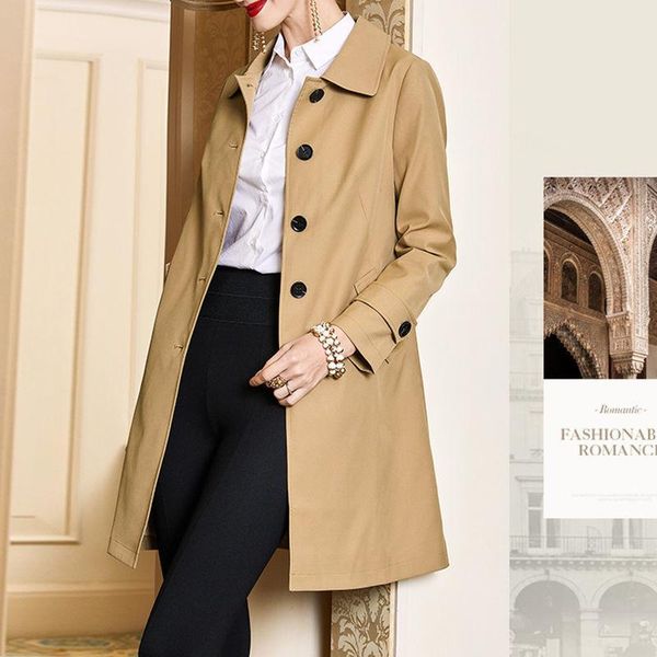 women's trench coats 2021 women spring coat fashion single breasted khaki windbreaker simple classic long female autumn outwear, Tan;black
women's trench coats 2021 women spring coat fashion single breasted khaki windbreaker simple classic long female autumn outwear, Tan;black