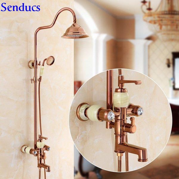 senducs rose gold jade bathroom shower set of quality brass bowlder bathroom shower faucet rainfall system 8 inch
senducs rose gold jade bathroom shower set of quality brass bowlder bathroom shower faucet rainfall system 8 inch