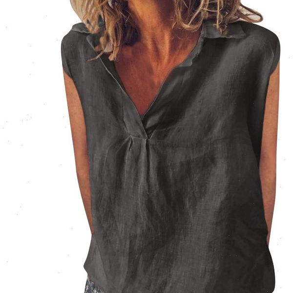 women shirt fashion blouse loose sleeveless linen daily solid daily casual shirt blouse camisetas mujer manga corta 38, White
women shirt fashion blouse loose sleeveless linen daily solid daily casual shirt blouse camisetas mujer manga corta 38, White