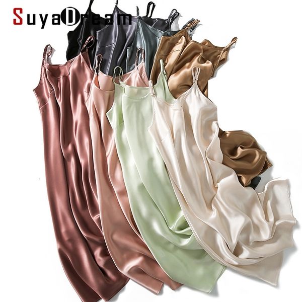 suyadream women silk sleepdress 100%real silk satin spaghetti strap long nightgowns summer new home dresses 210303, Black;gray
suyadream women silk sleepdress 100%real silk satin spaghetti strap long nightgowns summer new home dresses 210303, Black;gray