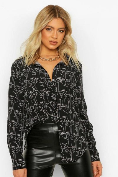women's t-shirt 2021 fashion retro printed pattern lady loose shirt casual shirts long sleeve single breasted for spring, White
women's t-shirt 2021 fashion retro printed pattern lady loose shirt casual shirts long sleeve single breasted for spring, White