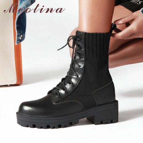meotina winter ankle boots women boots lace up thick high heel short boots knitting round toe shoes ladies autumn big size 34-43 210608, Black
meotina winter ankle boots women boots lace up thick high heel short boots knitting round toe shoes ladies autumn big size 34-43 210608, Black