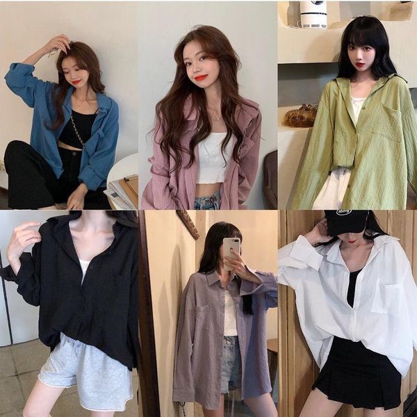 women's blouses & shirts summer and spring sun protection shirt wear loose style long sleeve design sense chiffon, White
women's blouses & shirts summer and spring sun protection shirt wear loose style long sleeve design sense chiffon, White
