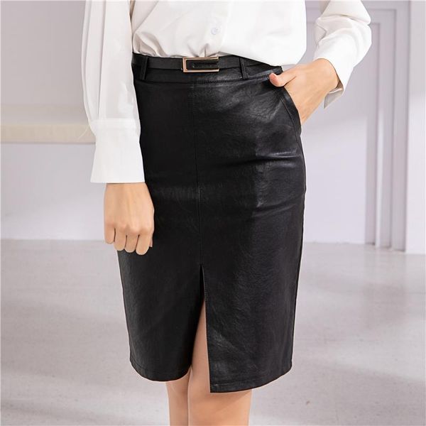 skirts autumn office lady leather skirt 2021 high waist pokcet split skinny hip mid pencil women's black mujer faldas
skirts autumn office lady leather skirt 2021 high waist pokcet split skinny hip mid pencil women's black mujer faldas