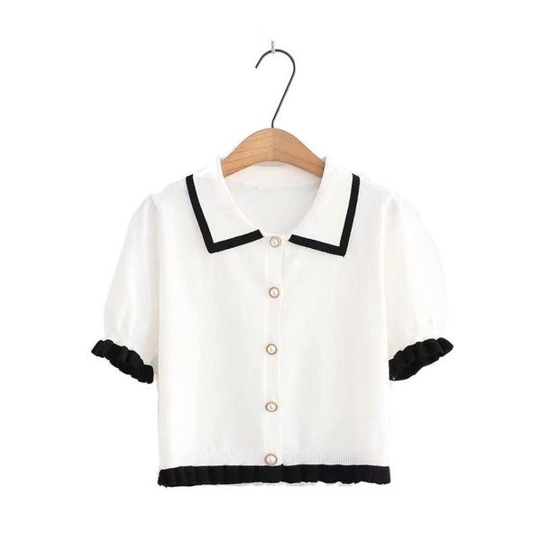 women's knits & tees ruffles patchwork crop knit women short cardigan 2021 winter sleeve turndown collar sweet girly basic slim knitwe, White
women's knits & tees ruffles patchwork crop knit women short cardigan 2021 winter sleeve turndown collar sweet girly basic slim knitwe, White
