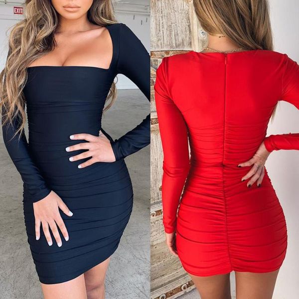 casual dresses pure color square neck tight dress black slim bag hip nightclub mini long sleeve, Black;gray
casual dresses pure color square neck tight dress black slim bag hip nightclub mini long sleeve, Black;gray