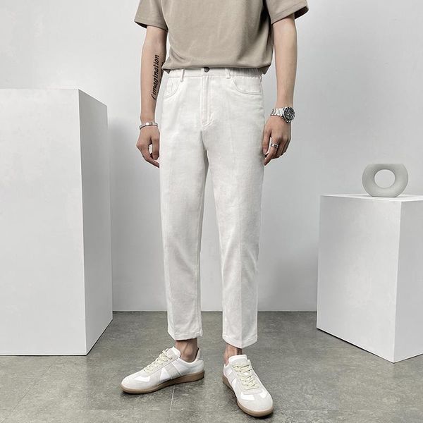 men's pants men casual ankle-length male korean streetwear chic fashion straight white black trousers
men's pants men casual ankle-length male korean streetwear chic fashion straight white black trousers