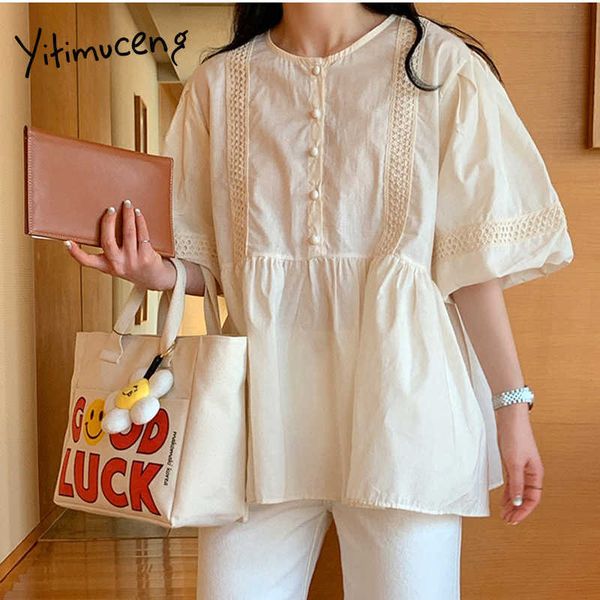 yitimuceng apricot blouse women button up oversize shirts lantern sleeve unicolor clothes summer korean fashion 210601, White
yitimuceng apricot blouse women button up oversize shirts lantern sleeve unicolor clothes summer korean fashion 210601, White
