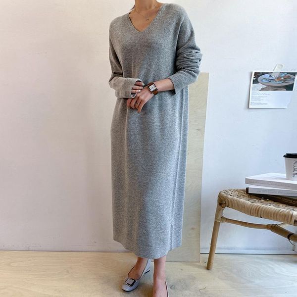 casual dresses knitted sweater dress long sleeve v neck loose pullovers gray apricot back split warm lady female, Black;gray
casual dresses knitted sweater dress long sleeve v neck loose pullovers gray apricot back split warm lady female, Black;gray