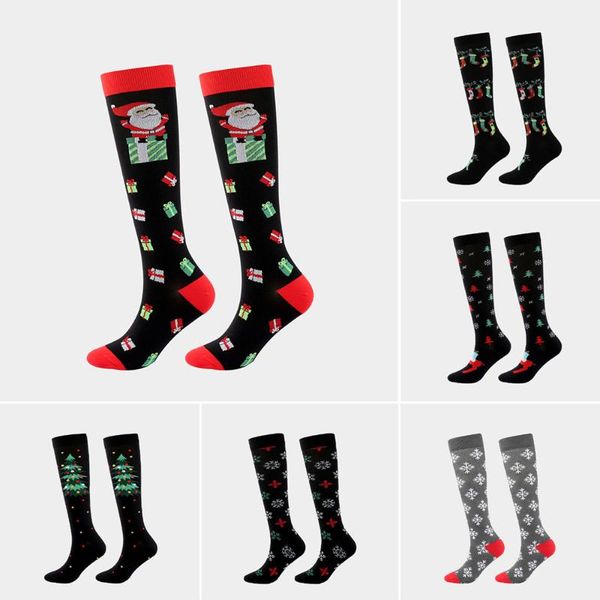 men's socks christmas compression high stockings women men pressure compress sports pattern running knee nylon run, Black
men's socks christmas compression high stockings women men pressure compress sports pattern running knee nylon run, Black