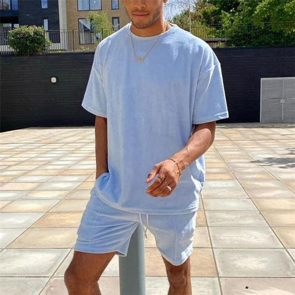 men's tracksuits 2021 summer shorts outfit casual trend short sleeve sports suit fashionable simple o-neck solid color men set, Gray
men's tracksuits 2021 summer shorts outfit casual trend short sleeve sports suit fashionable simple o-neck solid color men set, Gray