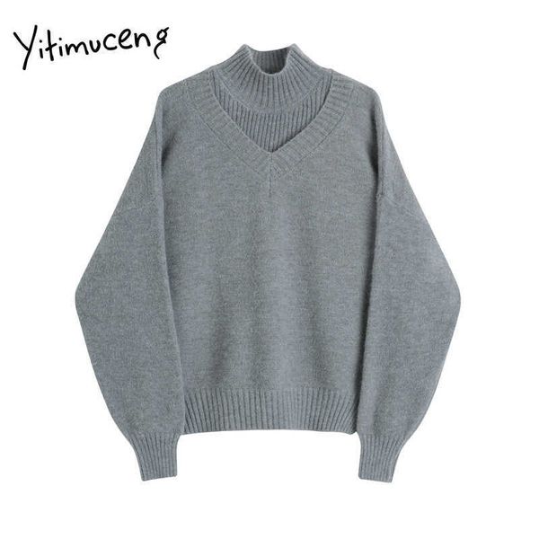 yitimuceng turtleneck sweater women long sleeve knit winter clothes fall office lady pullovers solid gray black white 210601
yitimuceng turtleneck sweater women long sleeve knit winter clothes fall office lady pullovers solid gray black white 210601