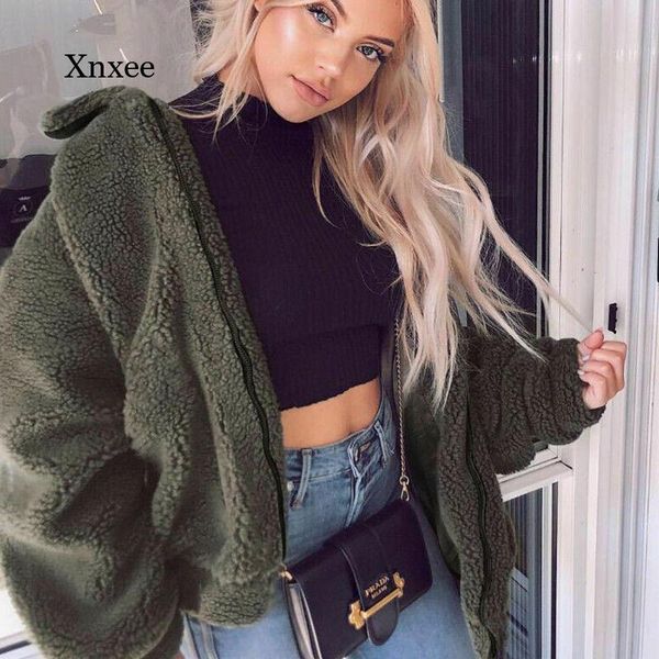 women's jackets zip up winter fur jacket women thick warm teddy bear pocket fleece coat outwear overcoat soft female plush elegant, Black;brown
women's jackets zip up winter fur jacket women thick warm teddy bear pocket fleece coat outwear overcoat soft female plush elegant, Black;brown