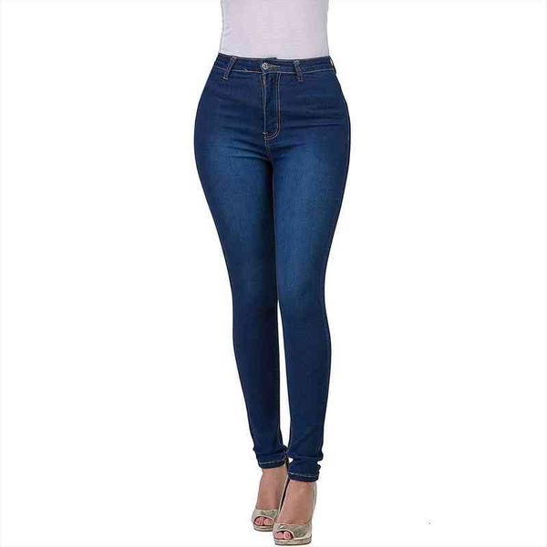 fashion womens pure color high-waisted jeans straight-barrel small feet jeans summer plus size pantalones de mujer t2q, Blue
fashion womens pure color high-waisted jeans straight-barrel small feet jeans summer plus size pantalones de mujer t2q, Blue