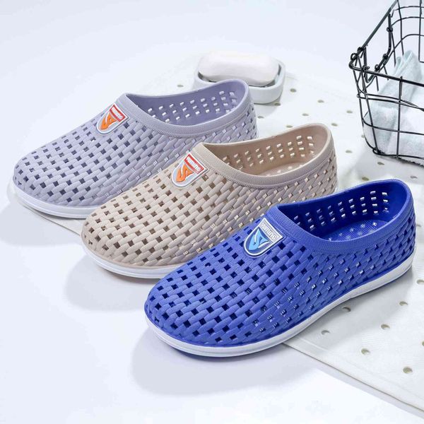luxury slippers pvc baotou breathable non slip hole sho injection molded summer sandals, Black
luxury slippers pvc baotou breathable non slip hole sho injection molded summer sandals, Black