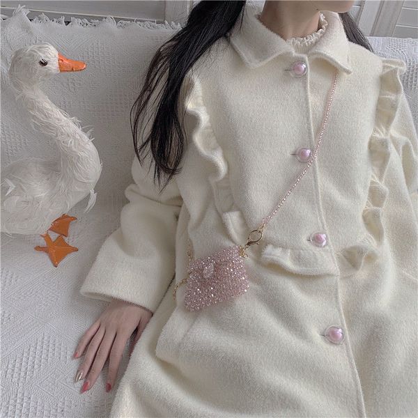 wool winter coat women warm sweet loose trench coat female button patchwork korean japanese kawaii chic thick coat, Black;brown
wool winter coat women warm sweet loose trench coat female button patchwork korean japanese kawaii chic thick coat, Black;brown
