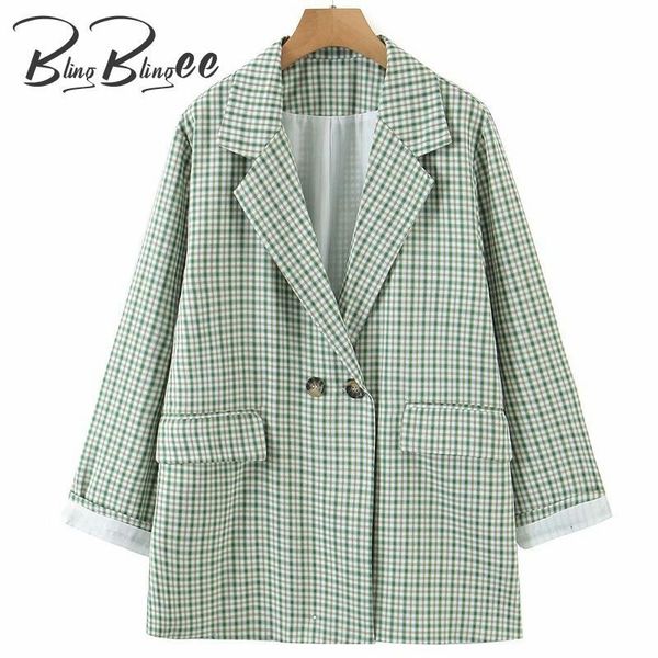 women's suits & blazers blingblingee 2021 summer autumn women casual checked wrist sleeve double breasted plaid loose jacket female coa, White;black
women's suits & blazers blingblingee 2021 summer autumn women casual checked wrist sleeve double breasted plaid loose jacket female coa, White;black