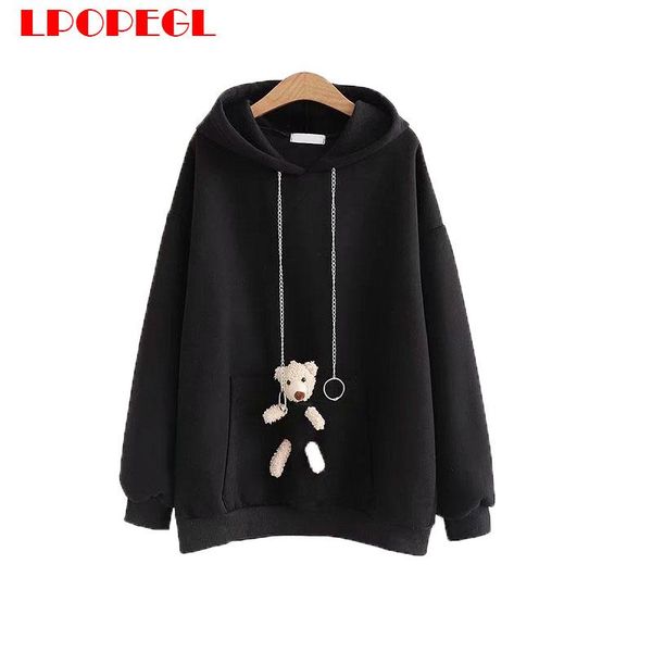 women's hoodies & sweatshirts autumn/winter hooded sweatshirt 2021 pure color ladies pull ring doll decoration regular streetwear stitc, Black
women's hoodies & sweatshirts autumn/winter hooded sweatshirt 2021 pure color ladies pull ring doll decoration regular streetwear stitc, Black