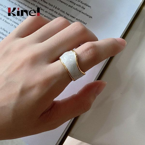 cluster rings kinel korea 925 sterling silver enamel for women wedding party girls gifts open finger fashion jewelry, Golden;silver
cluster rings kinel korea 925 sterling silver enamel for women wedding party girls gifts open finger fashion jewelry, Golden;silver
