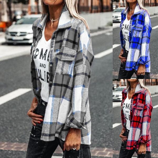 women's jackets clothes autumn winter long-sleeved plaid jacket shirt women fashion lapel single breasted cardigan coat, Black;brown
women's jackets clothes autumn winter long-sleeved plaid jacket shirt women fashion lapel single breasted cardigan coat, Black;brown