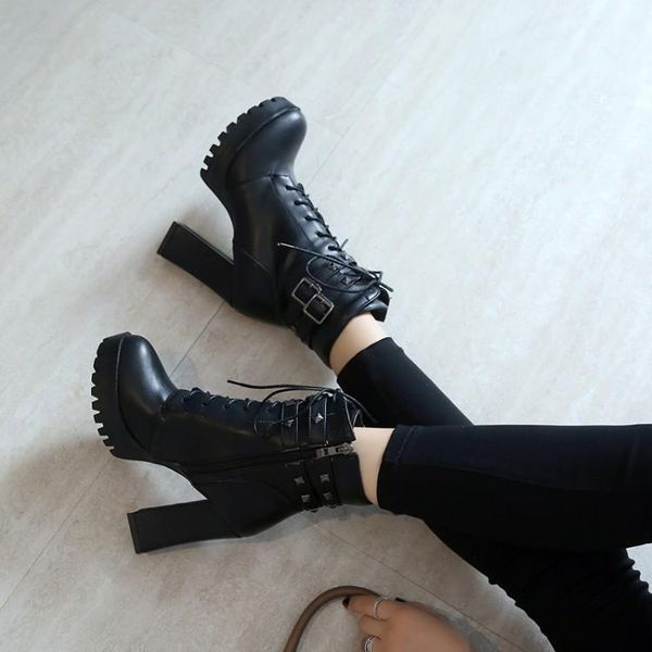 boots lace up ultra-high heels short women's thick versatile 2021 autumn winter naked fairy side zipper, Black
boots lace up ultra-high heels short women's thick versatile 2021 autumn winter naked fairy side zipper, Black