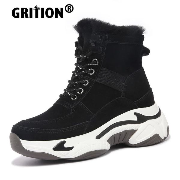 boots grition women shoes wool lined plush snow keep warm platform thick heels wedges casual sneakers cold protection -30, Black
boots grition women shoes wool lined plush snow keep warm platform thick heels wedges casual sneakers cold protection -30, Black