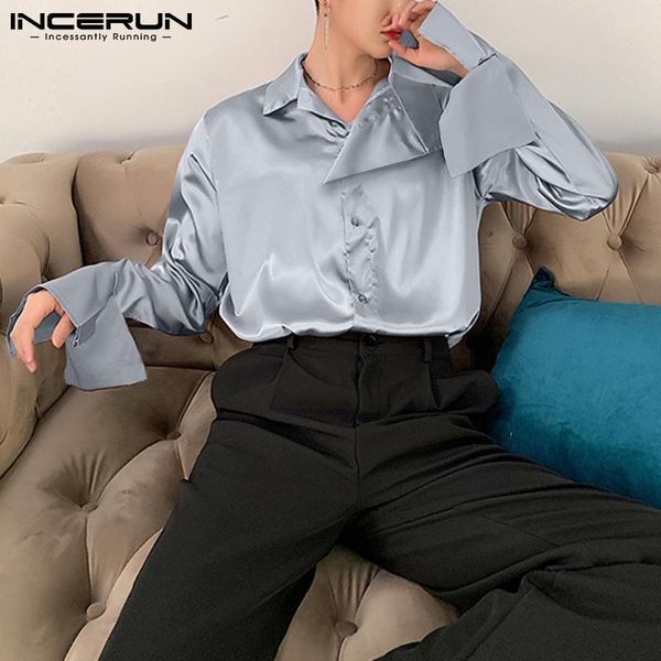 men's casual shirts summer incerun men korea style fashion blouse streamer stylish 2021 flamboyant cuff irregular collar loose shirt s-, White;black
men's casual shirts summer incerun men korea style fashion blouse streamer stylish 2021 flamboyant cuff irregular collar loose shirt s-, White;black