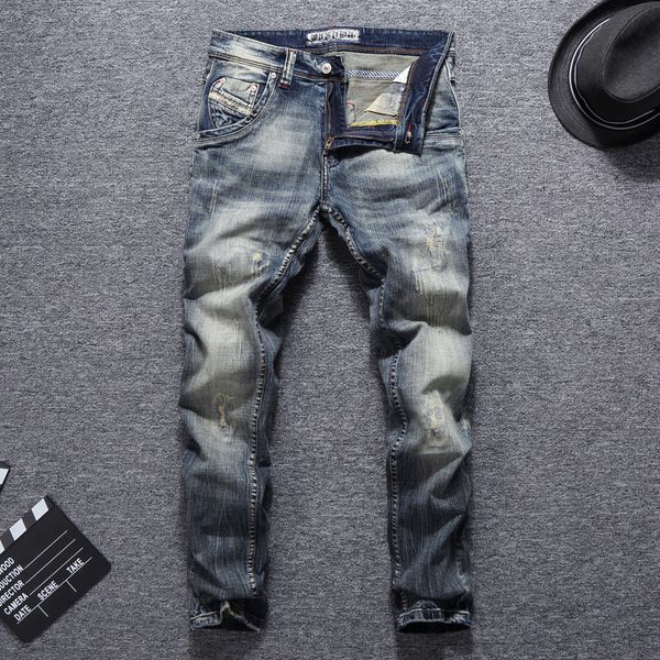2021 new italian fashion slim retro washed men designer denim pants streetwear hip hop homme 216e, Blue
2021 new italian fashion slim retro washed men designer denim pants streetwear hip hop homme 216e, Blue
