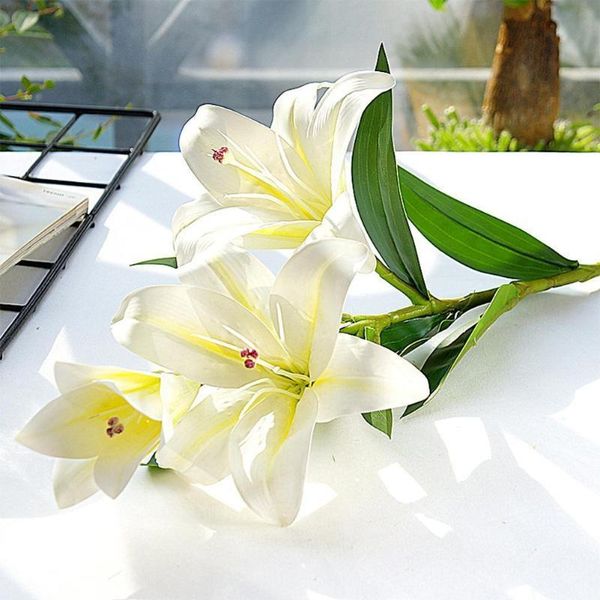 decorative flowers & wreaths 3 heads artificial lily branch for home wedding decoration white fake garden decor
decorative flowers & wreaths 3 heads artificial lily branch for home wedding decoration white fake garden decor