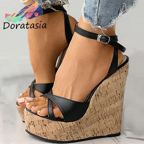 doratasia 2021 women wedges buckle strap shoes summer thick bottom sandals women platform high heels sandals, Black
doratasia 2021 women wedges buckle strap shoes summer thick bottom sandals women platform high heels sandals, Black