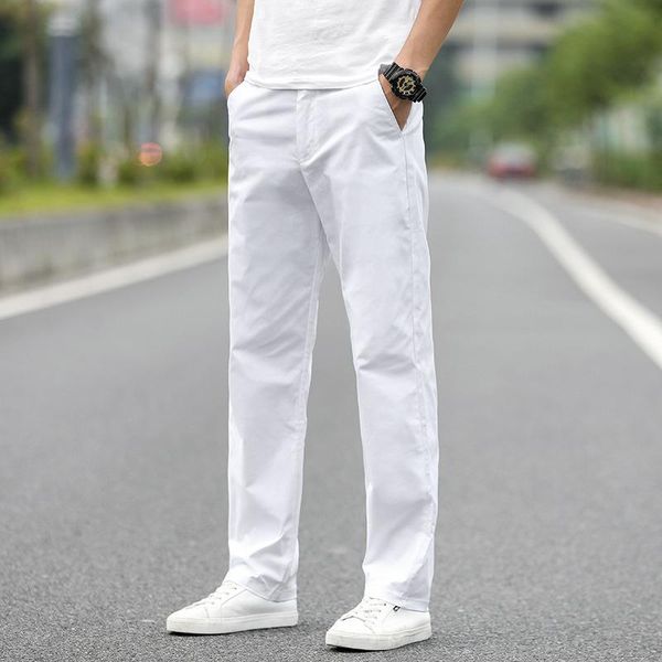 men's pants loose straight casual medium thick white large cotton male summer breathable solid trousers, Black
men's pants loose straight casual medium thick white large cotton male summer breathable solid trousers, Black
