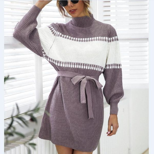 casual dresses fashion sweater dress women's autumn/winter 2021 knitted half-high collar lantern sleeve all-match bottoming mini skirt, Black;gray
casual dresses fashion sweater dress women's autumn/winter 2021 knitted half-high collar lantern sleeve all-match bottoming mini skirt, Black;gray