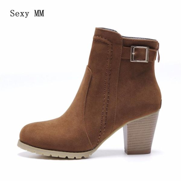 boots spring autumn women ankle square med high heel woman short ladies shoes botas plus size 34-40 41 42 43, Black
boots spring autumn women ankle square med high heel woman short ladies shoes botas plus size 34-40 41 42 43, Black