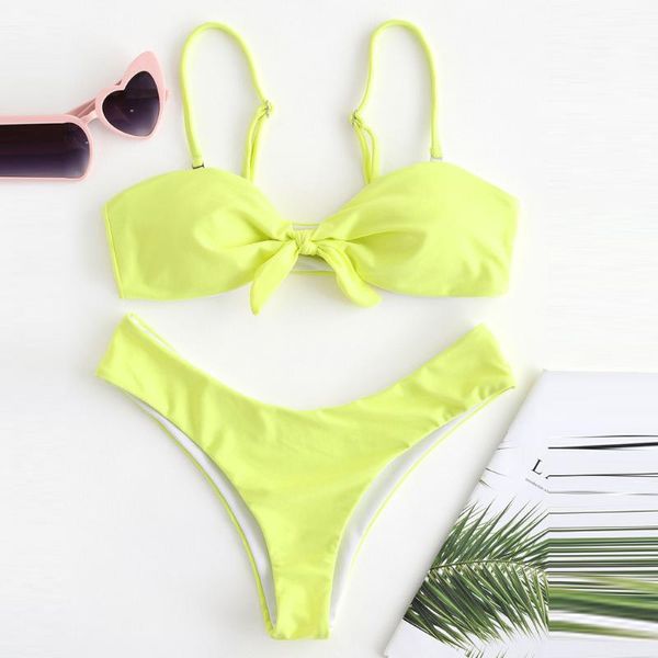 women's swimwear solid bikini set women tie knot strap swimsuit bathing suit two pieces, White;black
women's swimwear solid bikini set women tie knot strap swimsuit bathing suit two pieces, White;black