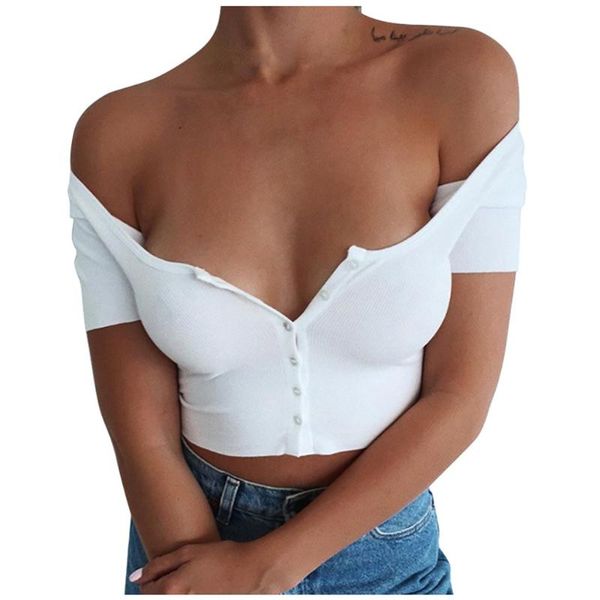 gym clothing summer solid fashion womens tank slim short sleeve crop skinny button t shirt, White;black
gym clothing summer solid fashion womens tank slim short sleeve crop skinny button t shirt, White;black