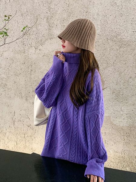 thick twist sweater for women's autumn winter 2020 new loose and lazy high collar knitted base coat, White;black
thick twist sweater for women's autumn winter 2020 new loose and lazy high collar knitted base coat, White;black