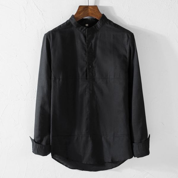 2021 new de algodo e linho camisa preta masculina marca manga longa outono primavera camisas para homens moda slida yksc, White
2021 new de algodo e linho camisa preta masculina marca manga longa outono primavera camisas para homens moda slida yksc, White