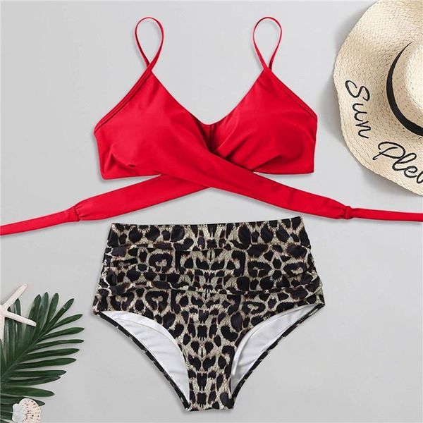 women's swimwear women 2 pieces biquinis cross backless bra+printed lepard high waist shorts swimsuits with pad beach bikini set, White;black
women's swimwear women 2 pieces biquinis cross backless bra+printed lepard high waist shorts swimsuits with pad beach bikini set, White;black