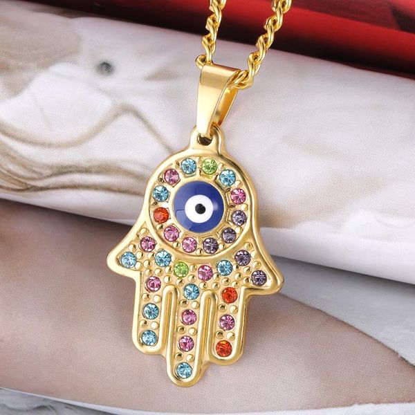 pendant necklaces hamsa hand of fatima pendants lucky jewelry stainless steel cuban chain evil eye charm accessories friend gifts, Silver
pendant necklaces hamsa hand of fatima pendants lucky jewelry stainless steel cuban chain evil eye charm accessories friend gifts, Silver