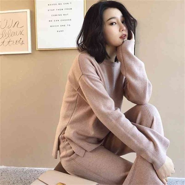 fashion women long sleeve crop short knitwear + leisure pants jumper sweater tracksuit 2pcs set 210603, White
fashion women long sleeve crop short knitwear + leisure pants jumper sweater tracksuit 2pcs set 210603, White