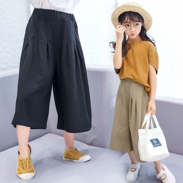 girls cotton linen wide leg cropped pants 2019 summer new large childrens loose casual pants thin wide leg pants, Blue
girls cotton linen wide leg cropped pants 2019 summer new large childrens loose casual pants thin wide leg pants, Blue